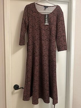 Nina Leonard Leopard-Print Midi Dress